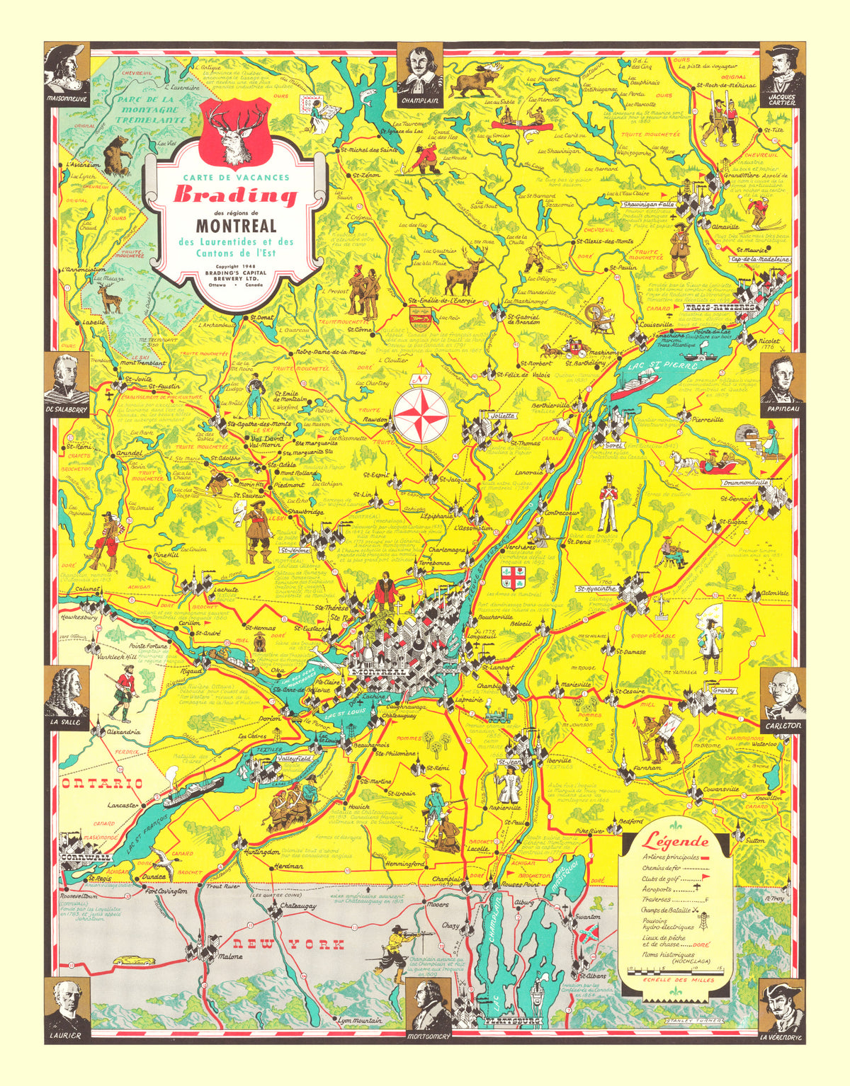 Preview of Vintage Map of Montreal Region, 1948
