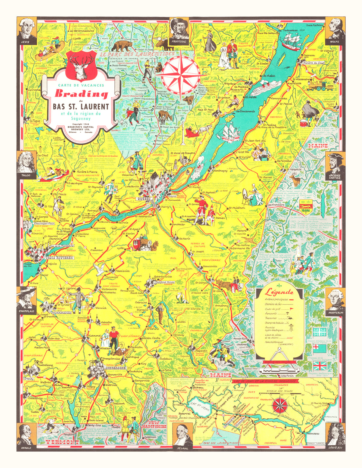 Preview of Vintage Map of Saguenay, 1948