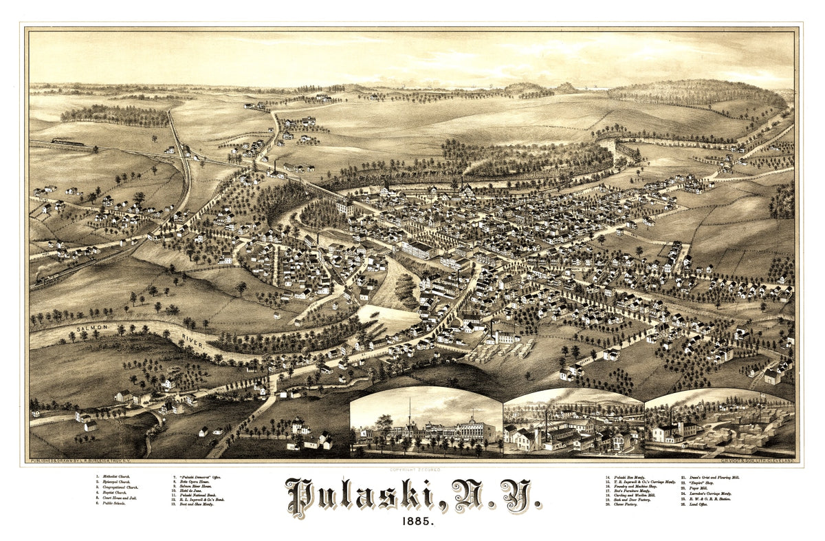 Preview of Vintage Map of Pulaski, New York 1885