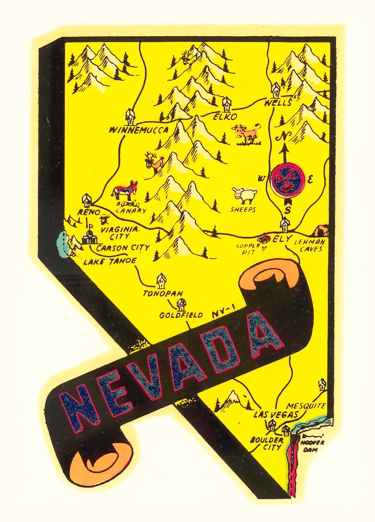 Preview of Vintage Map of Nevada 1950