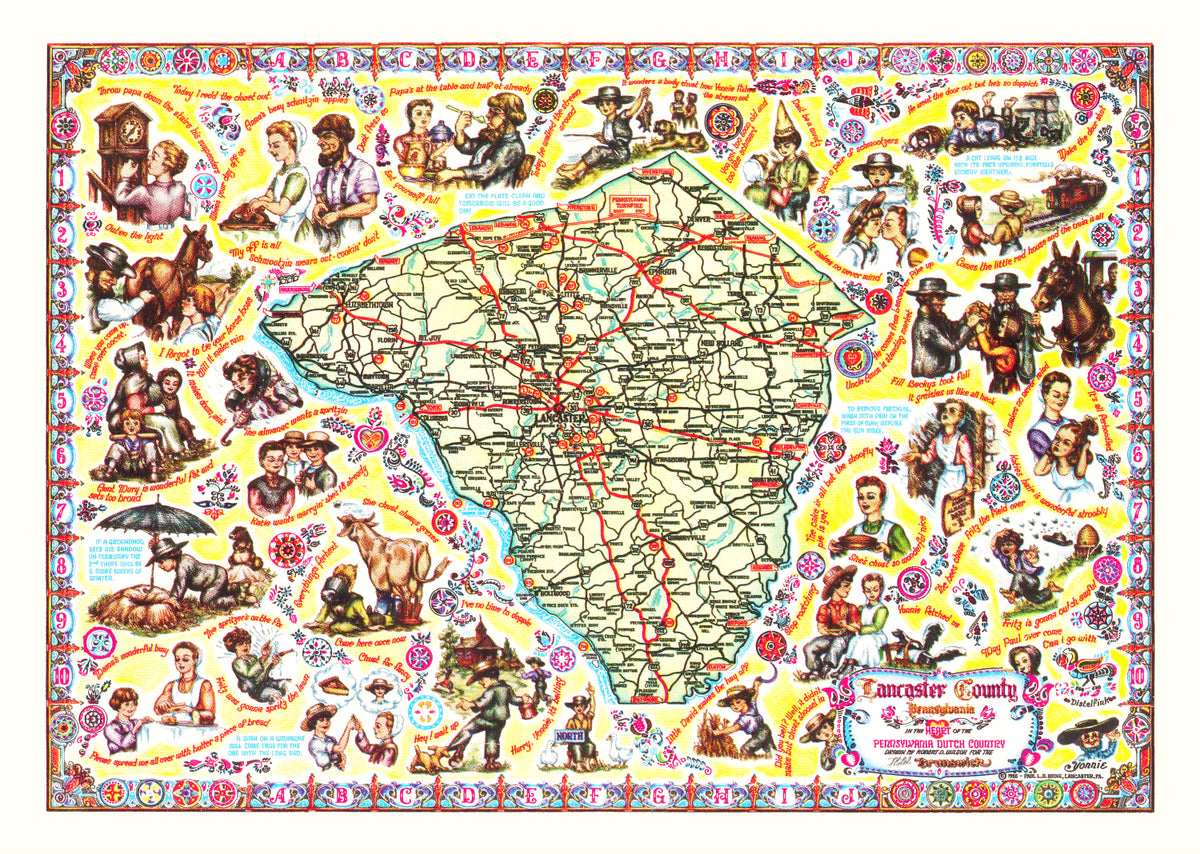 Preview of Vintage Map of Lancaster County, Pennsylvania 1955