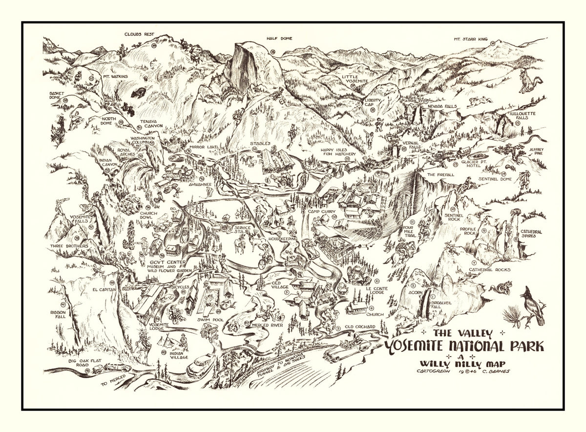 Preview of Vintage Map of Yosemite National Park, 1946