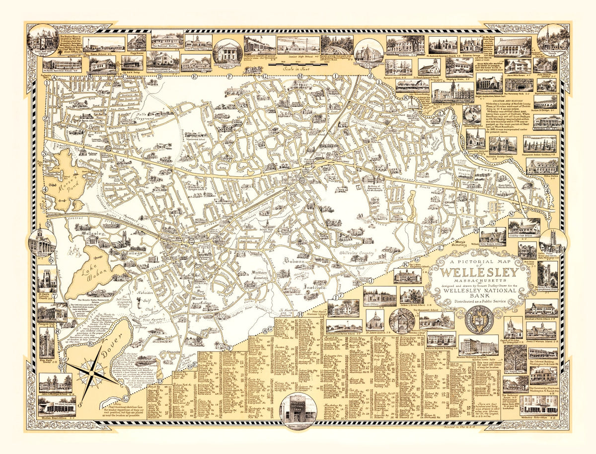 Preview of Vintage Map of Wellesley, Massachusetts 1960