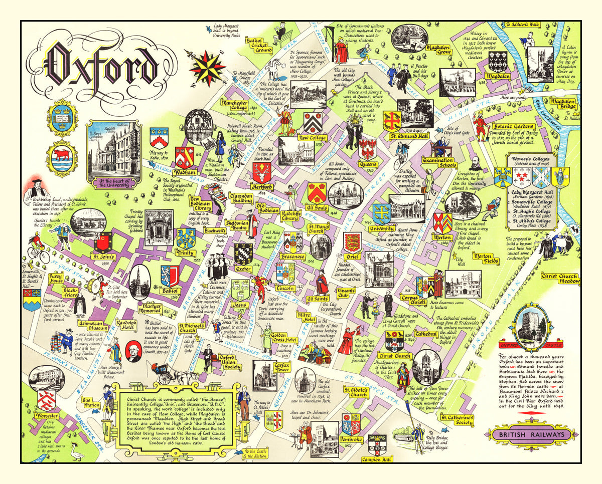 Preview of Vintage Map of Oxford, England 1949