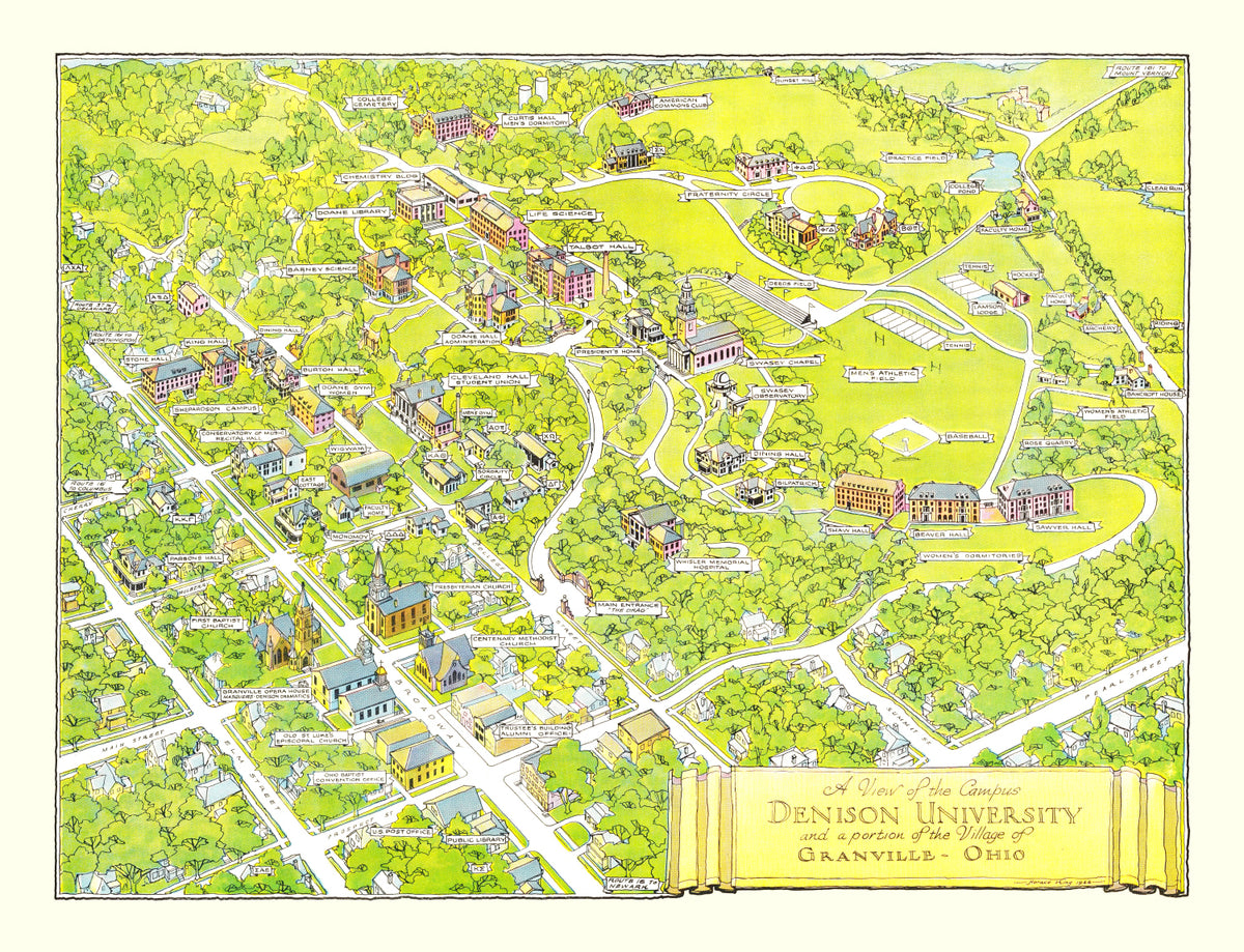 Preview of Vintage Map of Denison University, 1944