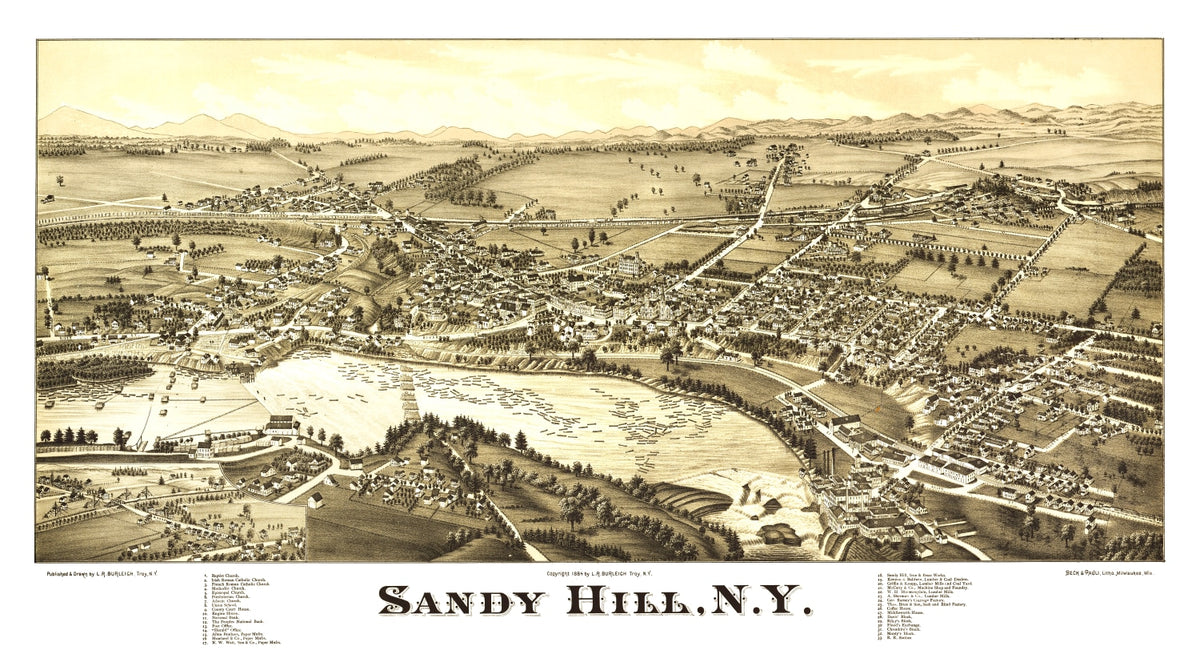 Preview of Vintage Map of Sandy Hill, New York 1884