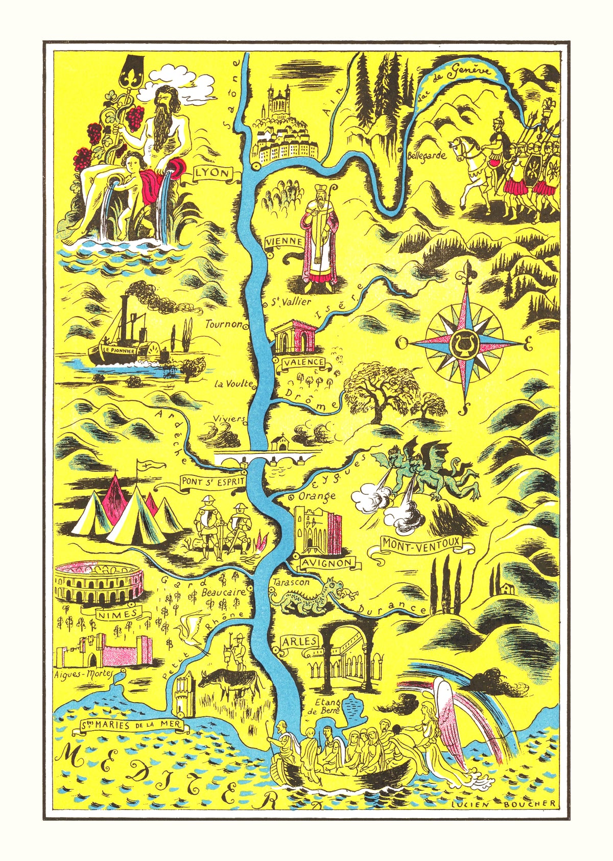 Preview of Vintage Map of St Maries de la Mer, 1938