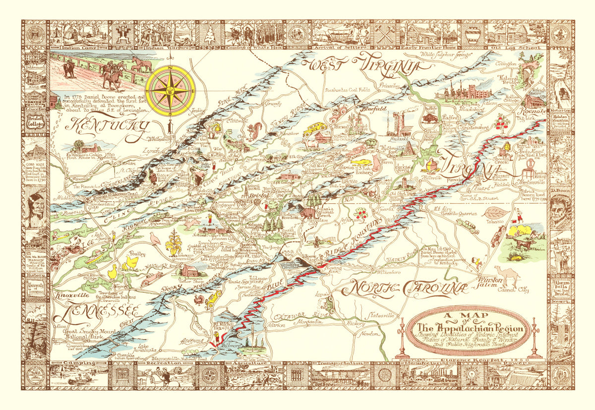 Preview of Vintage Map of Appalachia, 1950