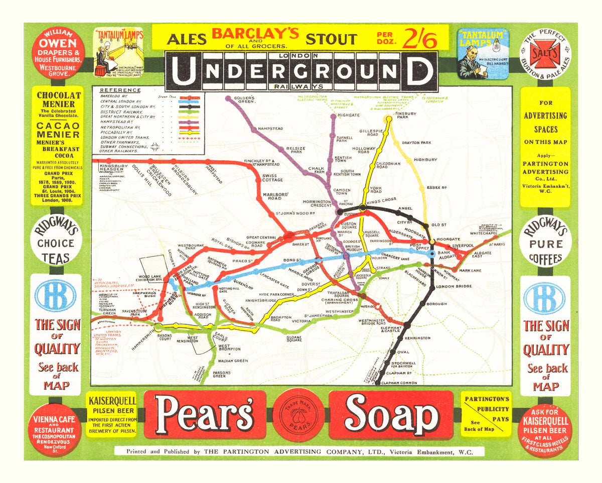 Preview of Vintage Railroad Map of London 1908