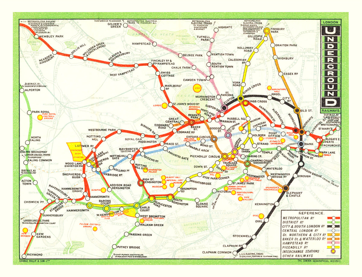 Preview of Vintage Railroad Map of London 1912