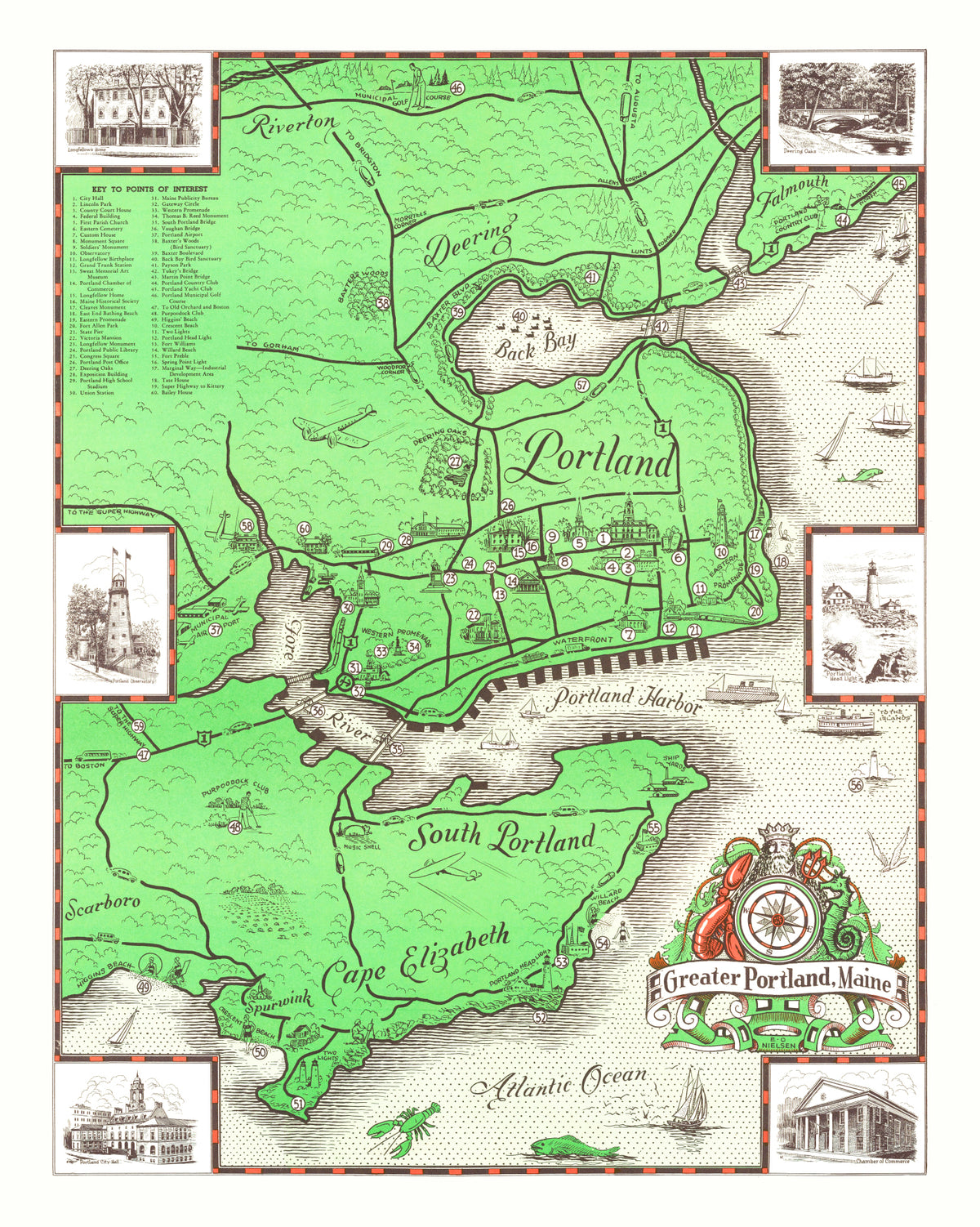 Preview of Vintage Map of Portland, Maine 1948