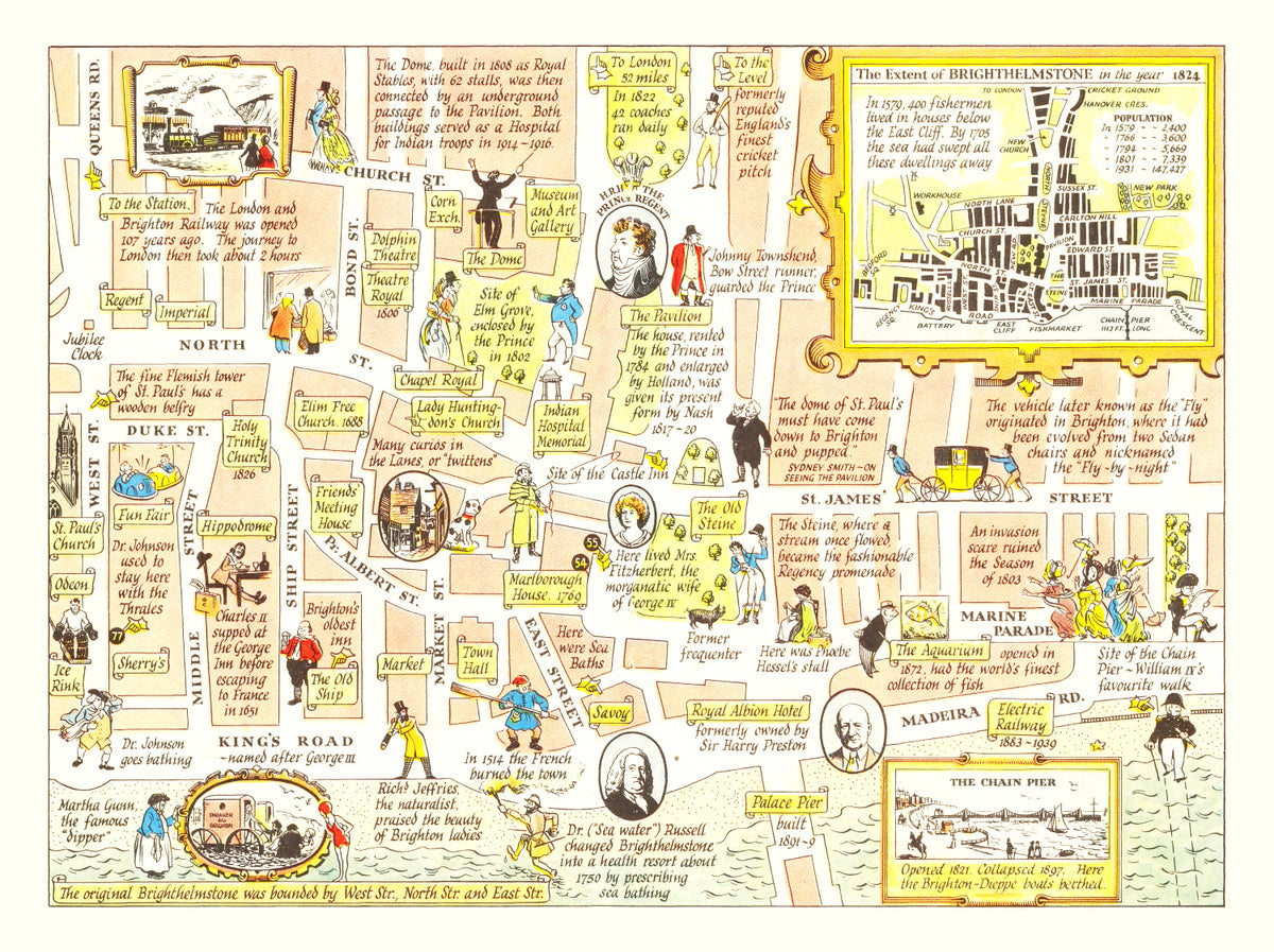 Preview of Vintage Map of Brighton, United Kingdom 1948