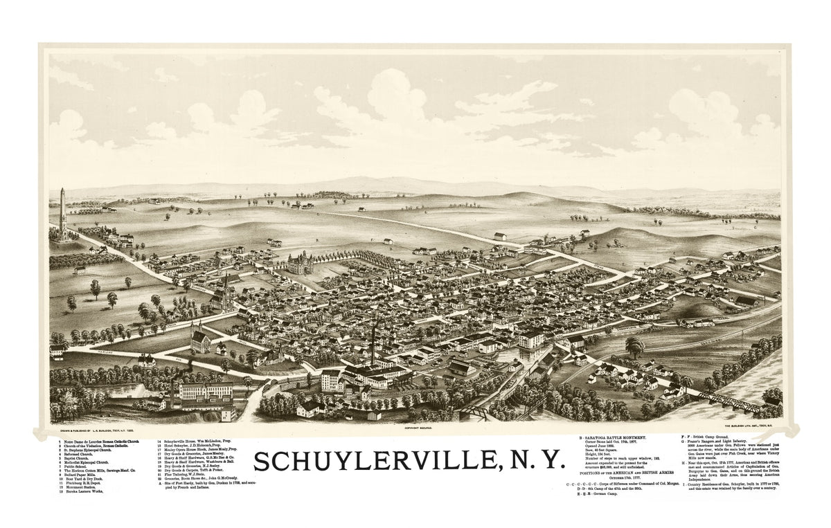Preview of Vintage Map of Schuylerville, New York 1889
