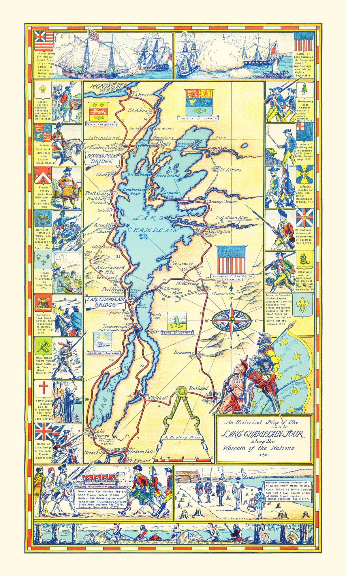 Preview of Vintage Map of Lake Champlain, 1939