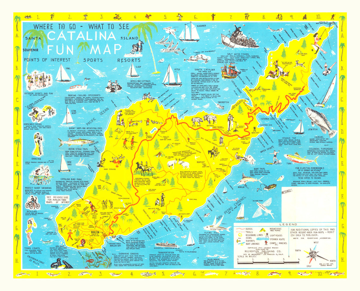 Preview of Vintage Map of Santa Catalina Island, 1947