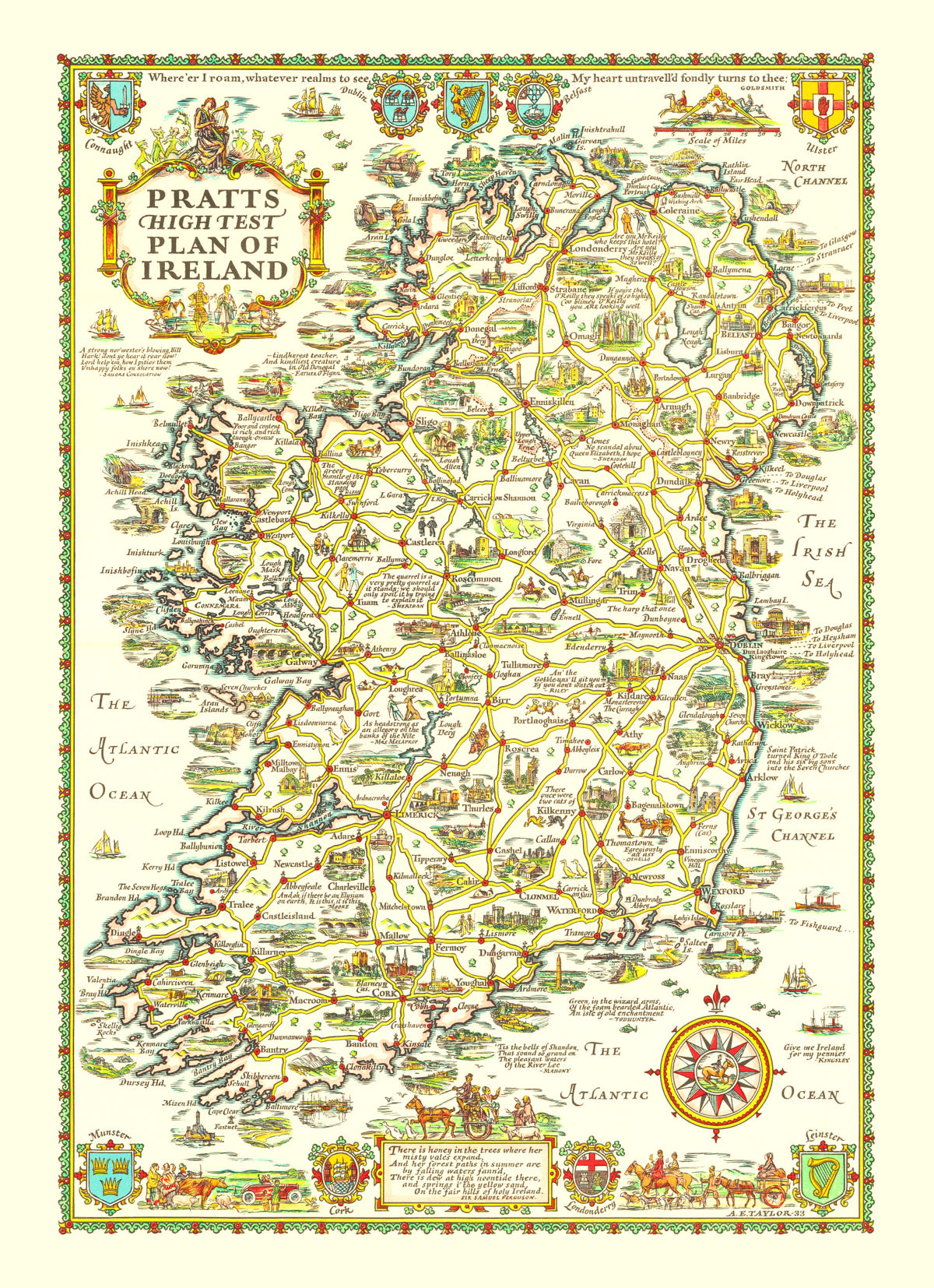 Preview of Vintage Map of Ireland 1933