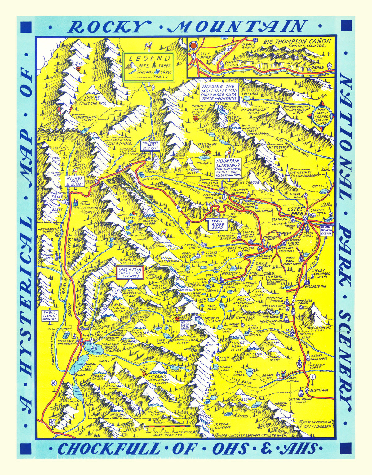 Preview of Vintage Map of Rocky Mountain National Park, 1948