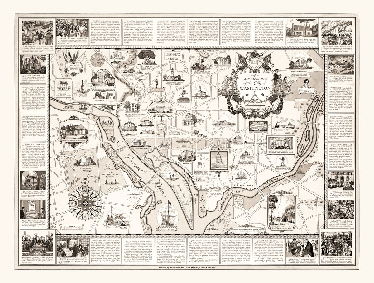 Preview of Vintage Map of Washington, DC, Washington DC 1938
