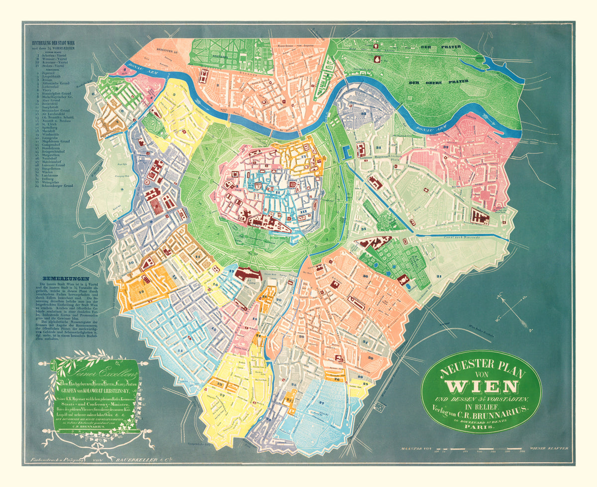 Preview of Vintage Map of Vienna, Austria 1843