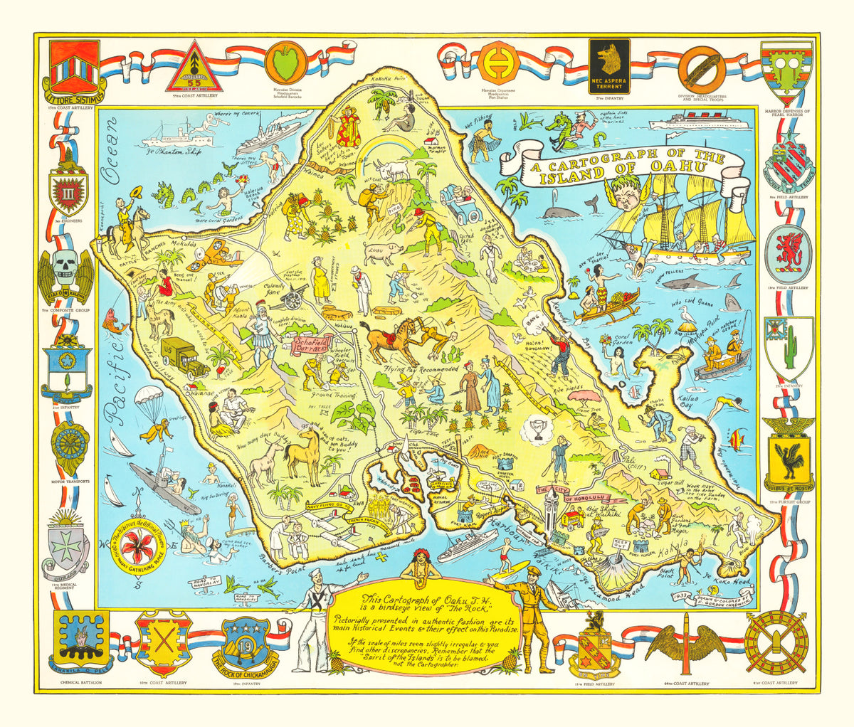 Preview of Vintage Map of Oahu, 1933