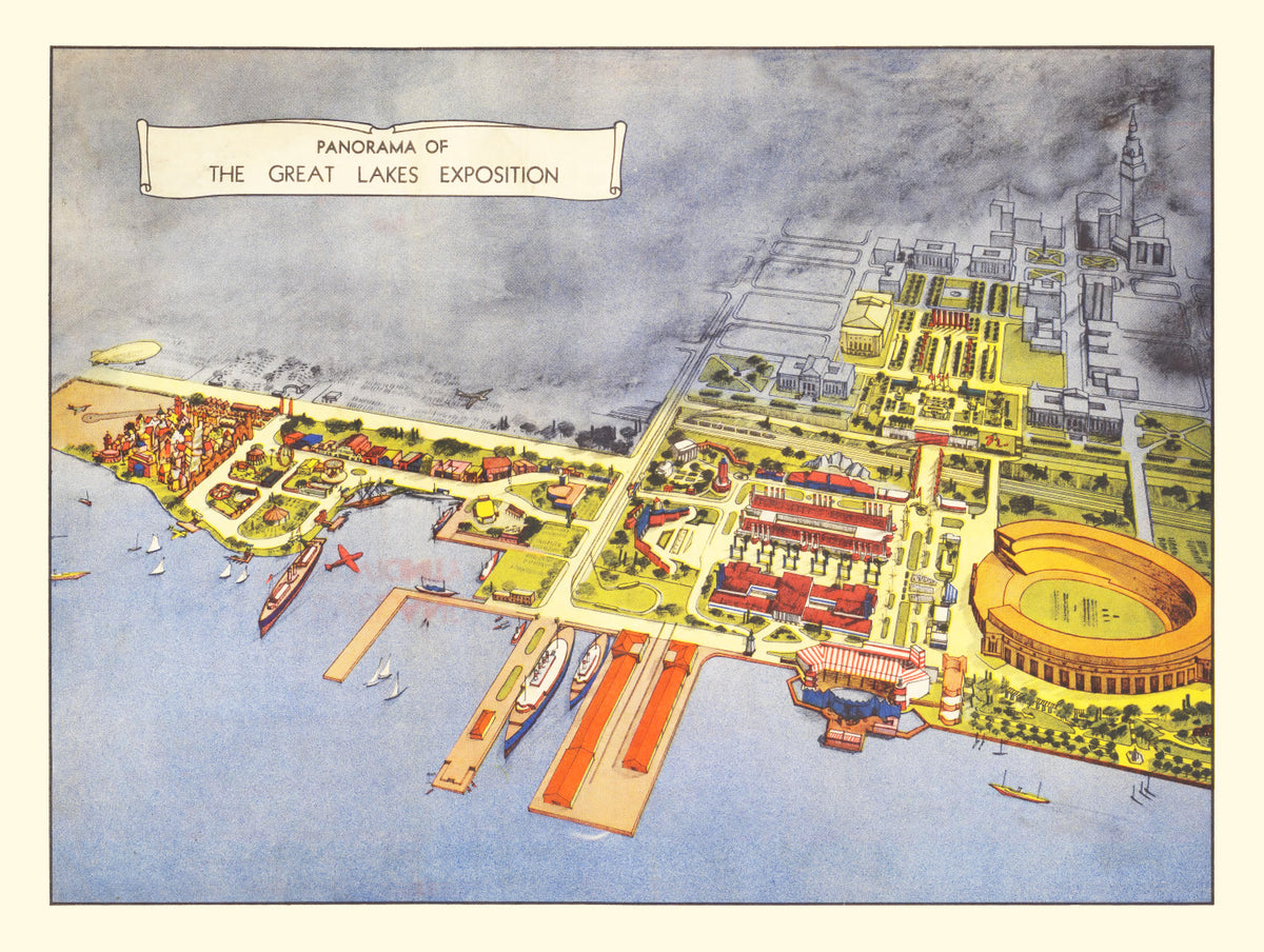 Preview of Vintage Map of Great Lakes Exposition Cleveland, 1936
