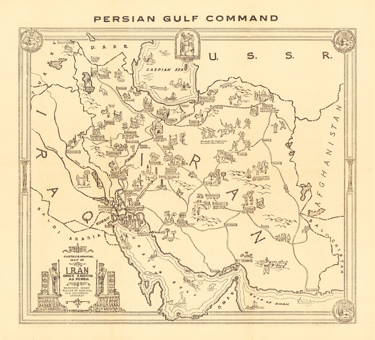 Preview of Vintage Map of Iran 1944