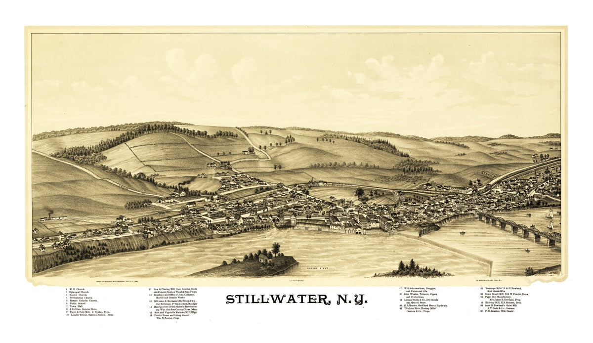 Preview of Vintage Map of Stillwater, New York 1889