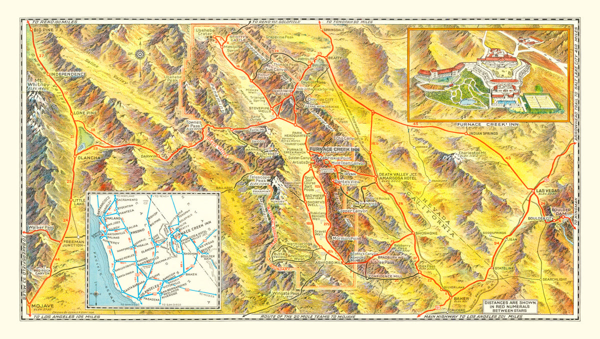Preview of Vintage Map of Death Valley National Park, 1934