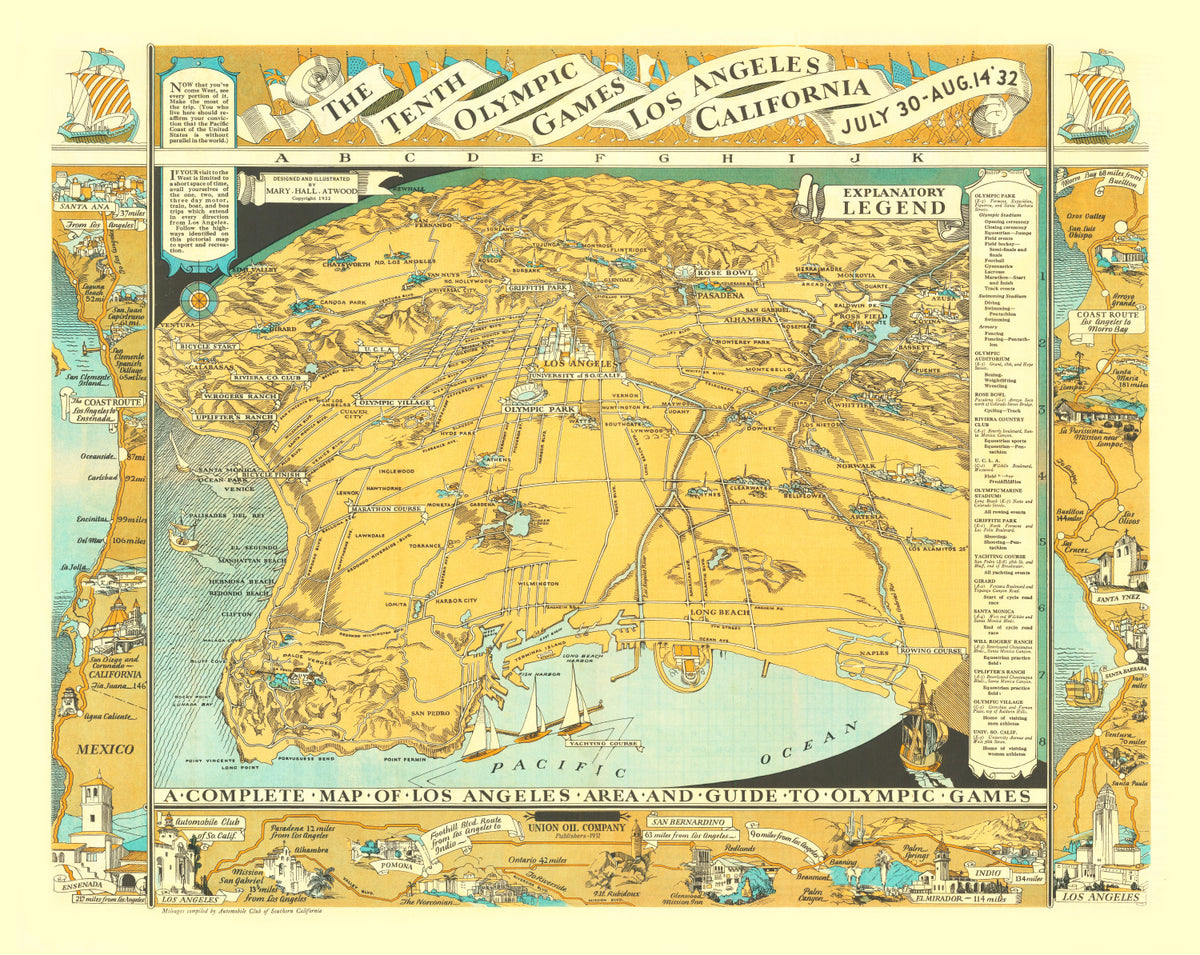 Preview of Vintage Map of Los Angeles, California 1932