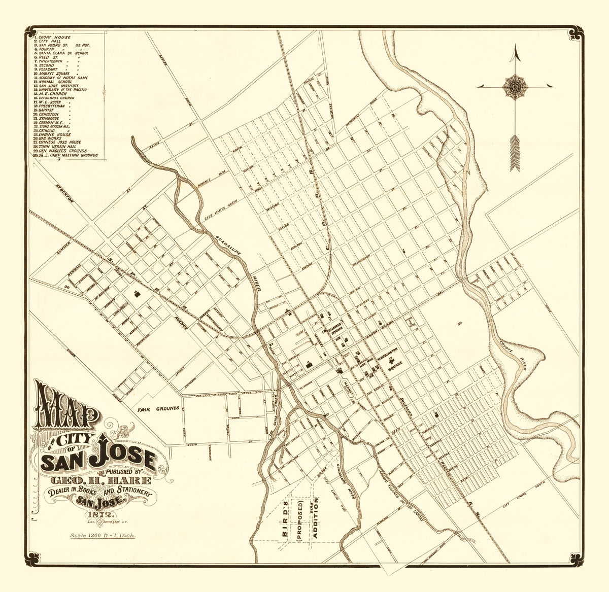 Preview of Vintage Map of San Jose, California 1872