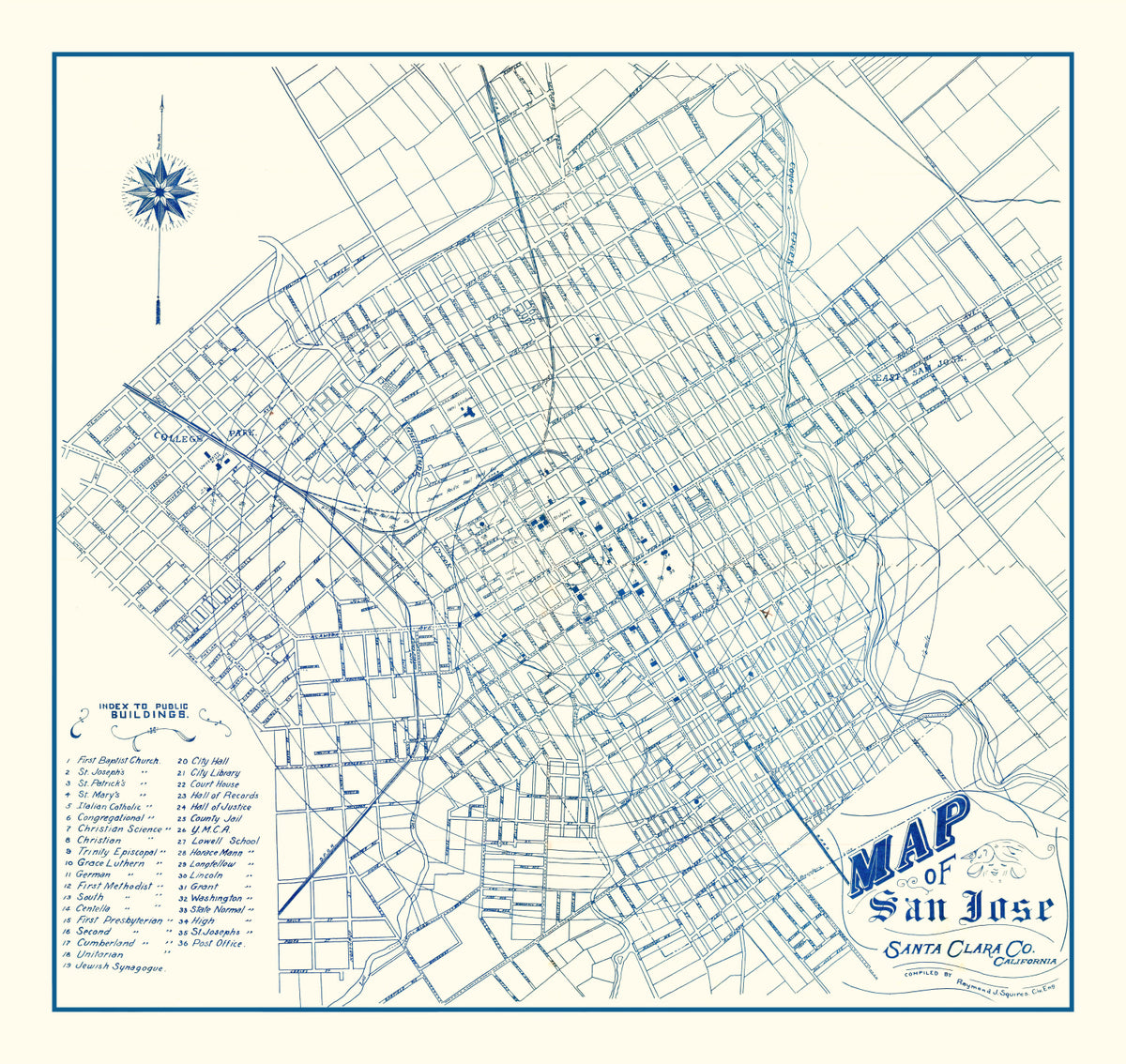 Preview of Vintage Map of San Jose, California 1909