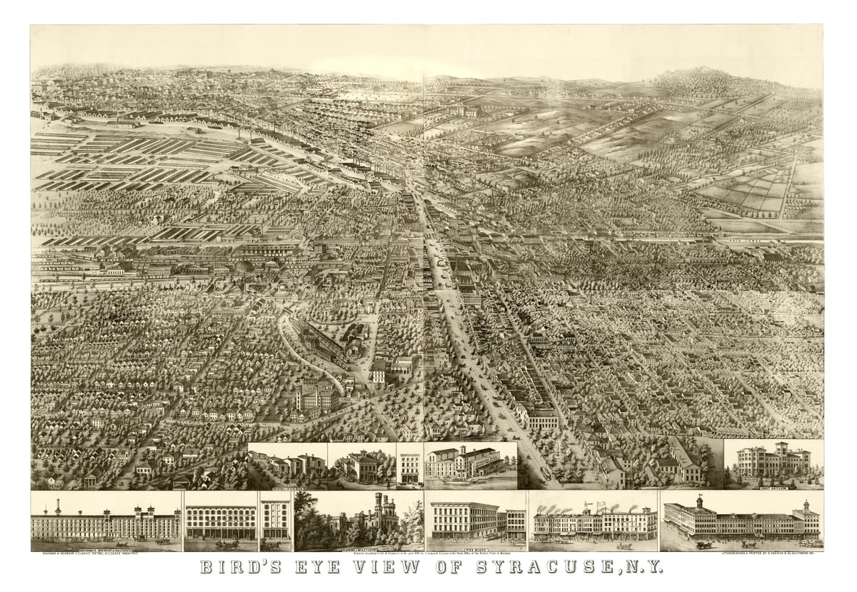 Preview of Vintage Map of Syracuse, New York 1868