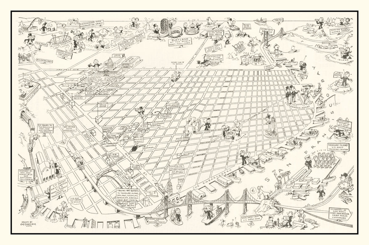 Preview of Vintage Map of San Francisco, California 1945
