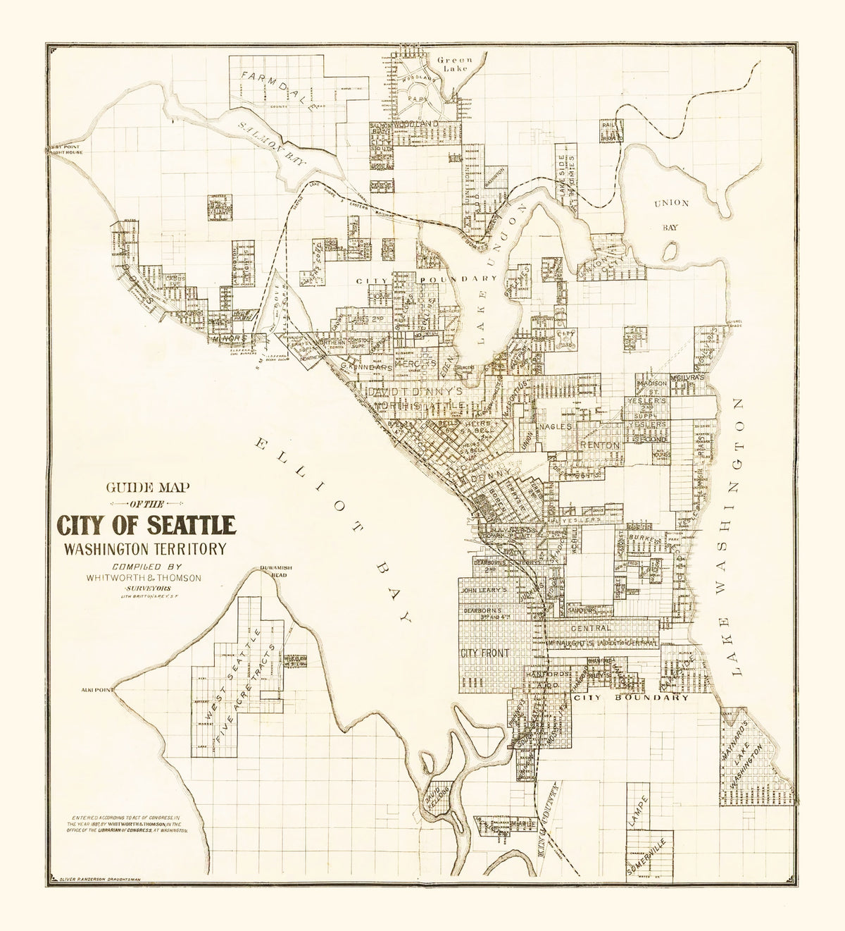 Preview of Vintage Map of Seattle, Washington 1887