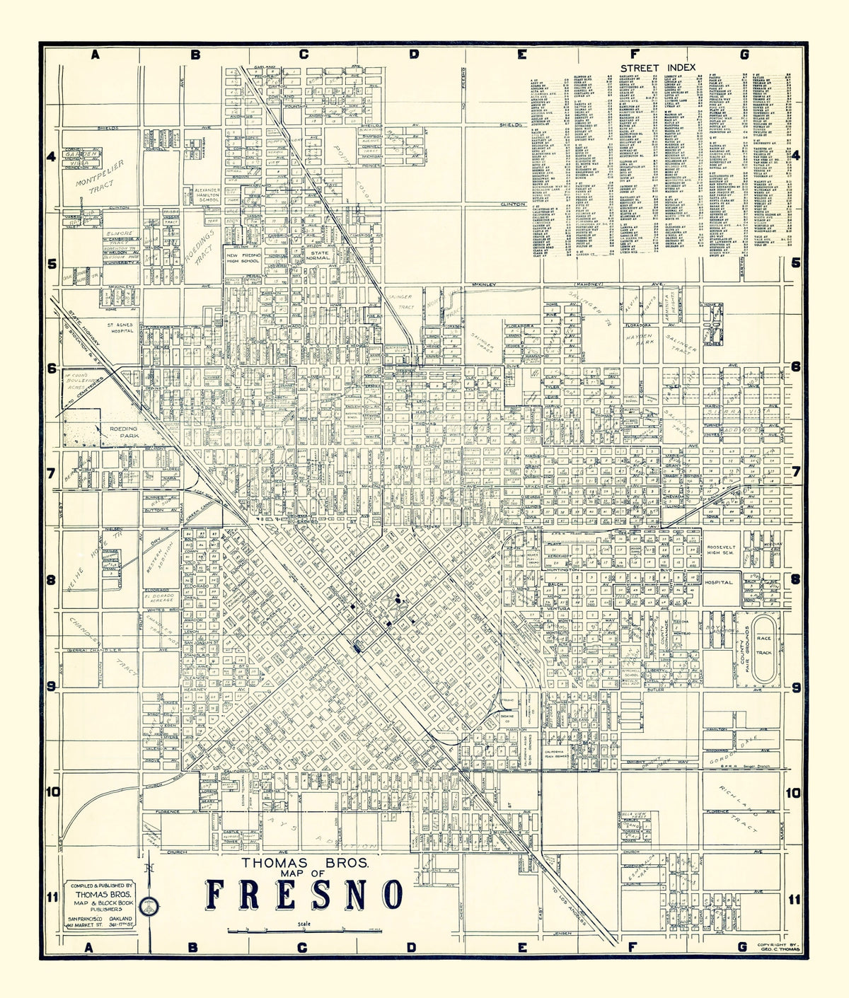 Preview of Vintage Map of Fresno, California 1920