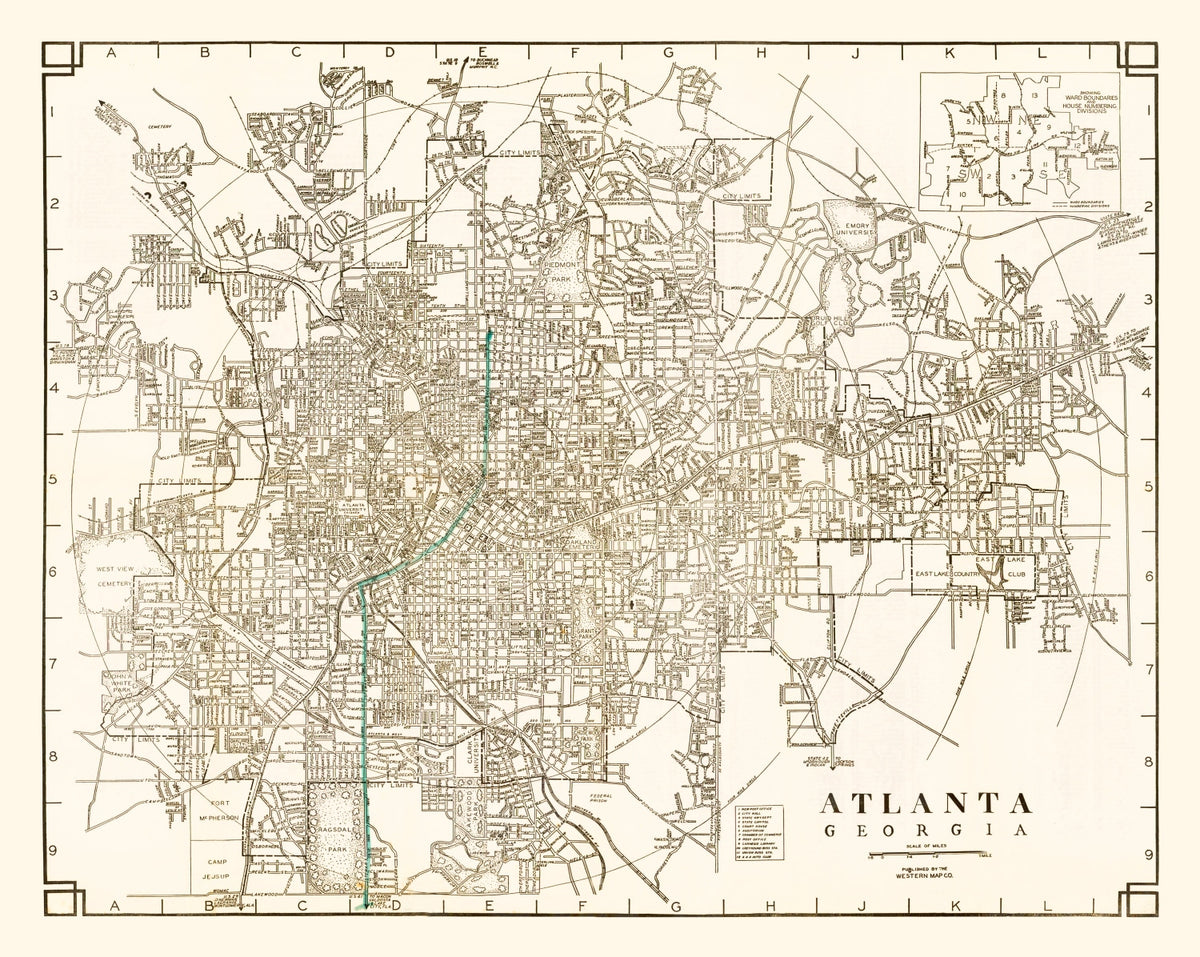 Preview of Vintage Map of Atlanta, Georgia 1931