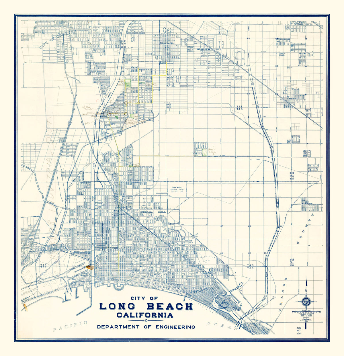 Preview of Vintage Map of Long Beach, California 1935