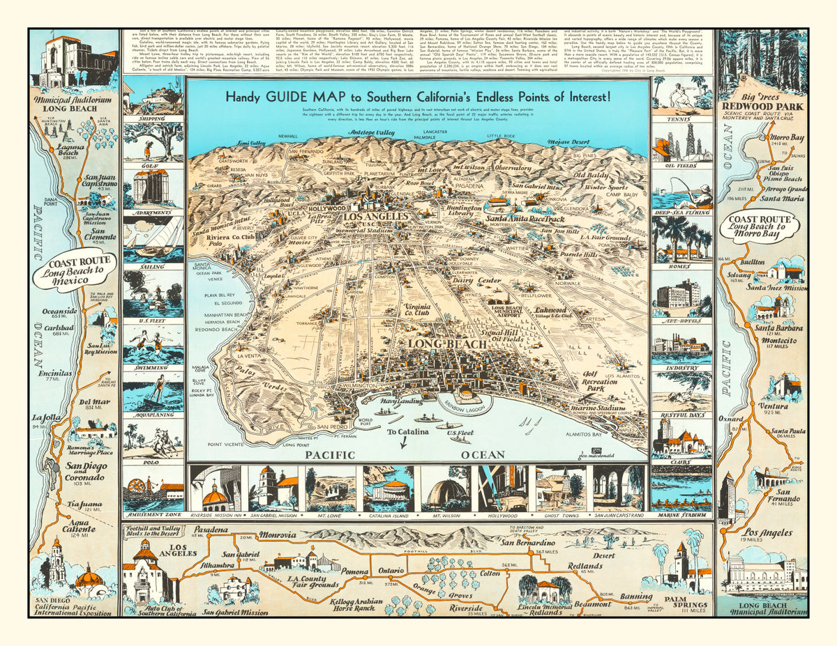 Preview of Vintage Map of Long Beach, California 1936