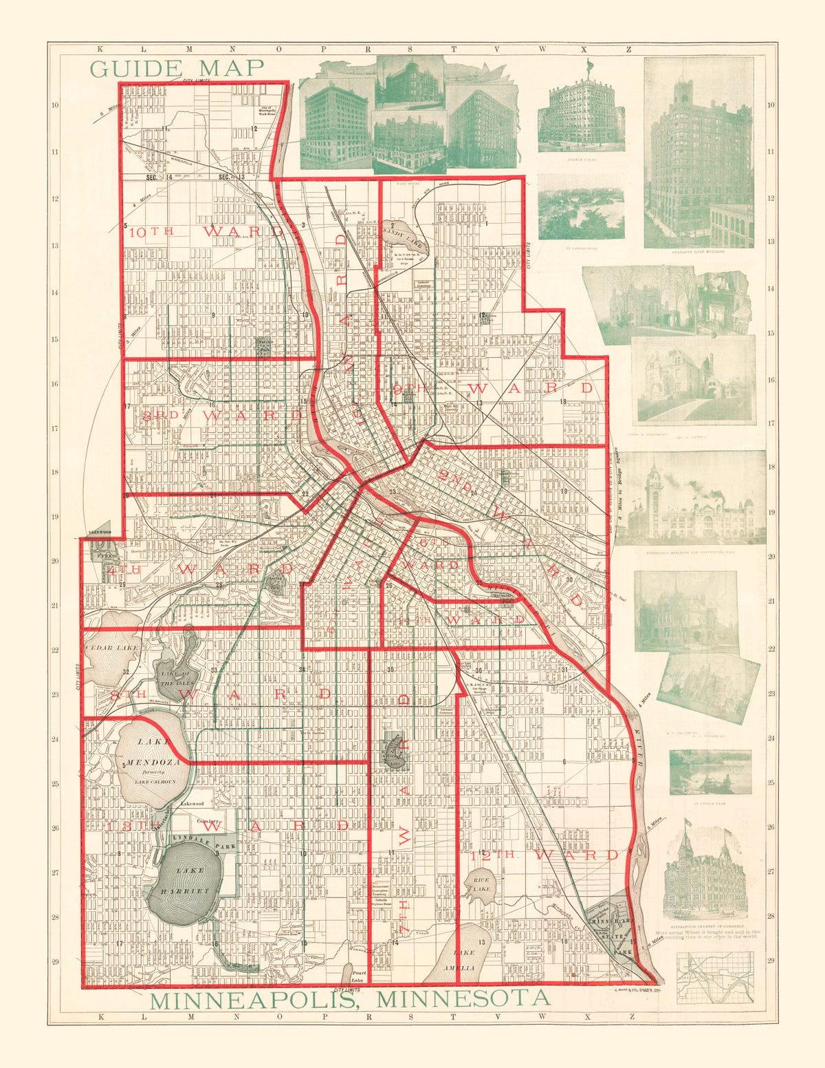Preview of Vintage Map of Minneapolis, Minnesota 1891