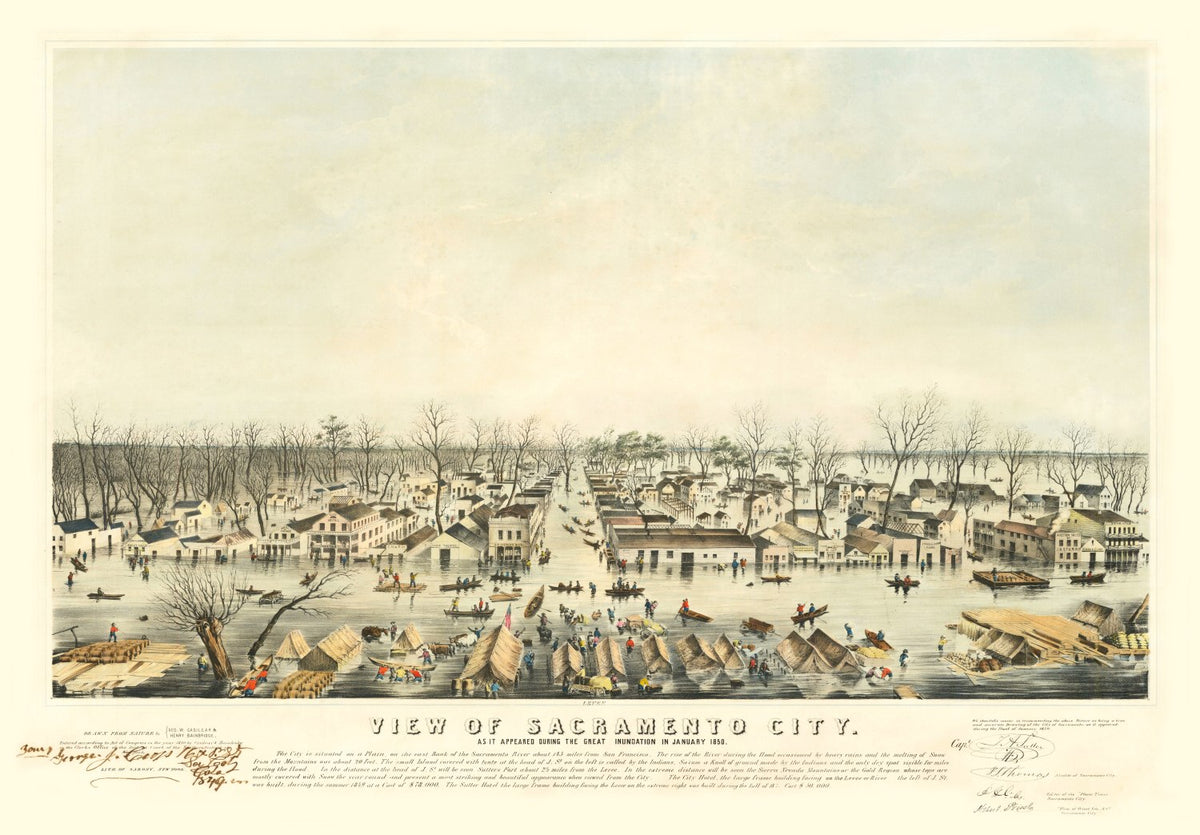 Preview of Vintage Map of Sacramento, California 1850