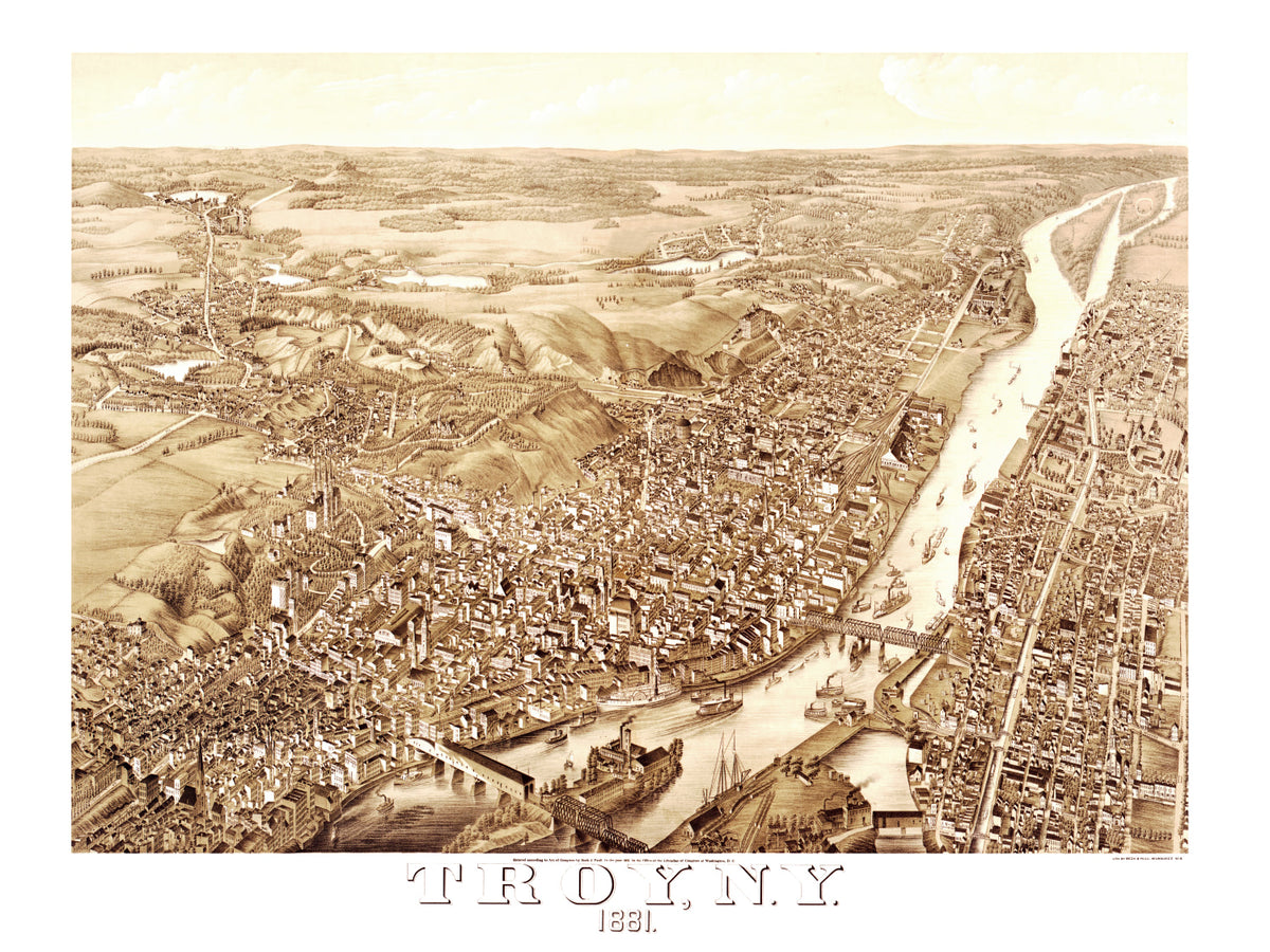 Preview of Vintage Map of Troy, New York 1881