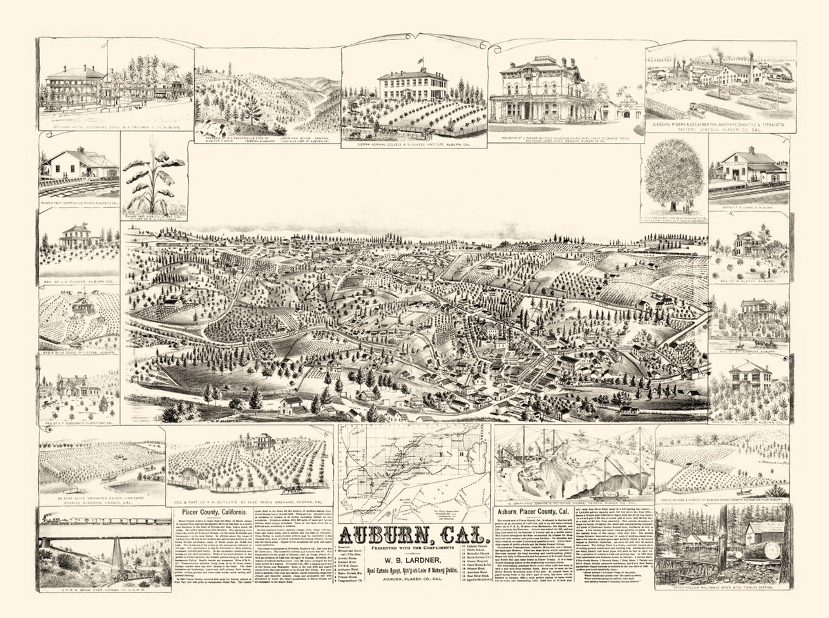 Preview of Vintage Map of Auburn, California 1887