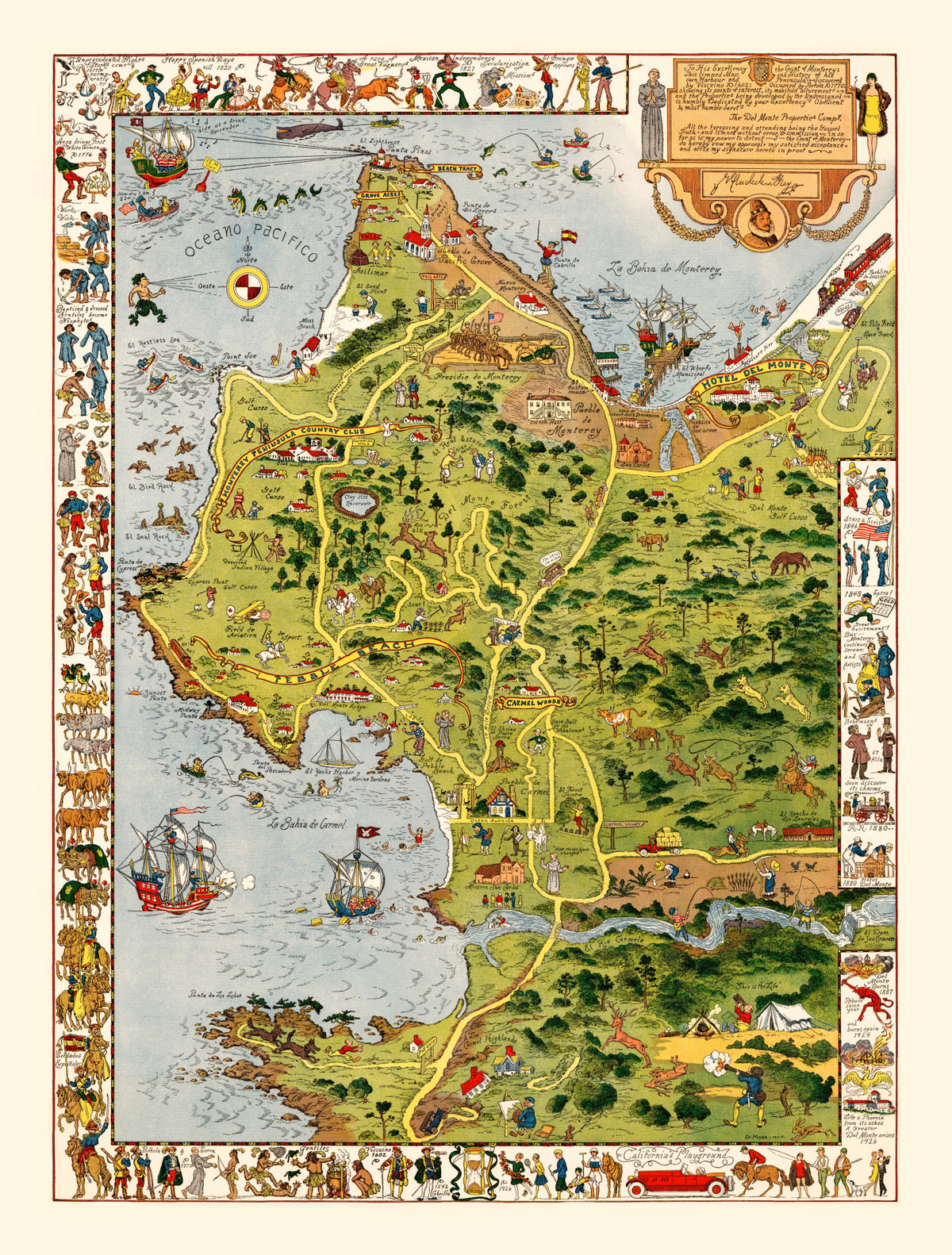 Preview of Vintage Monterey Peninsula Map 1926