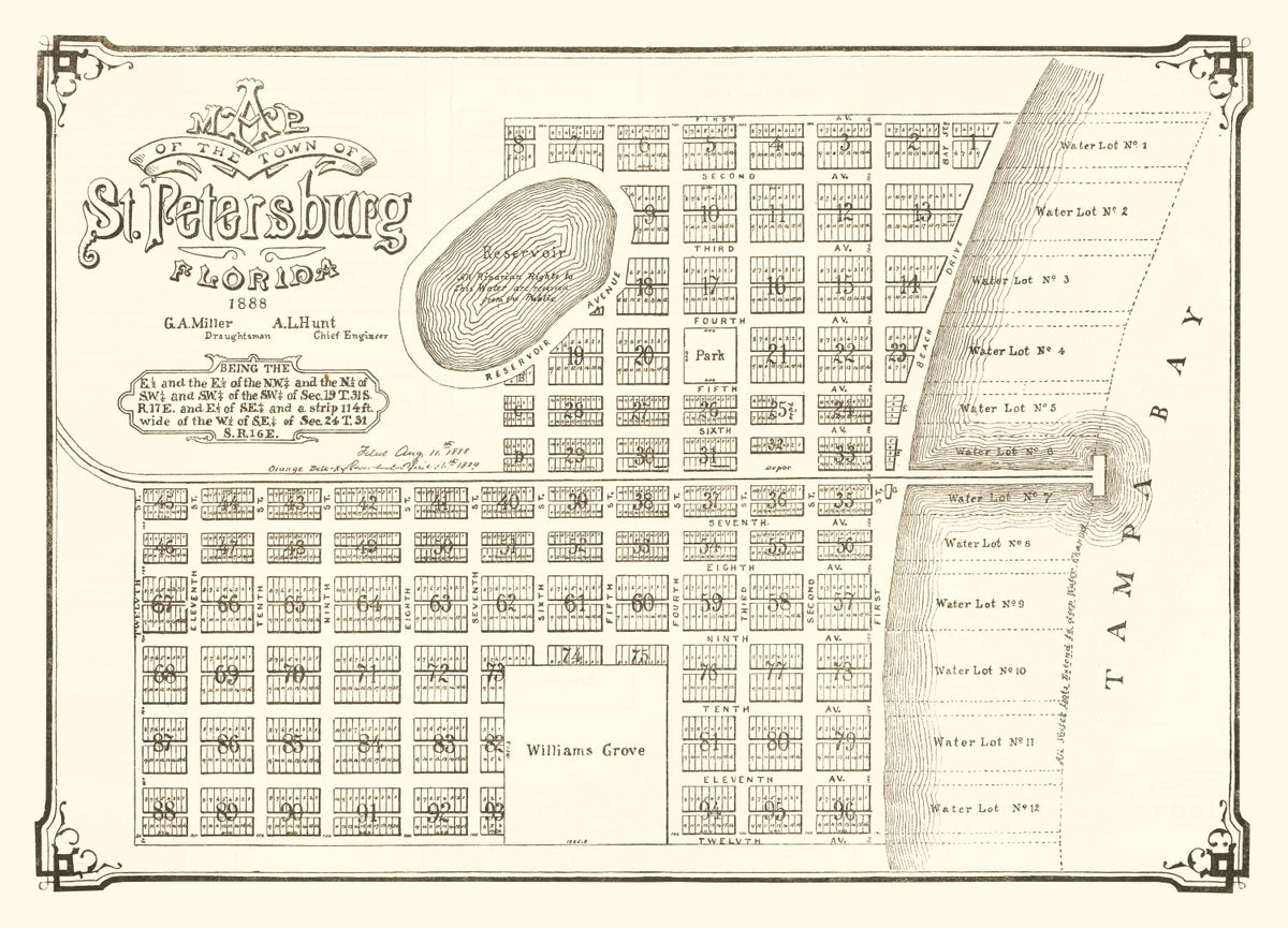 Preview of Vintage Map of St. Petersburg, Florida 1889