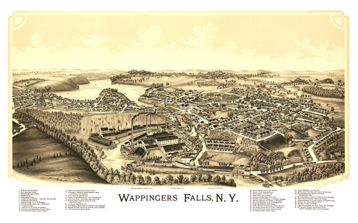 Preview of Vintage Map of Wappingers Falls, New York 1889