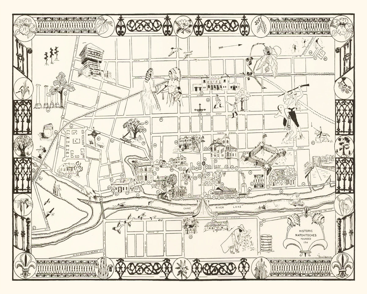 Preview of Vintage Map of Natchitoches, Louisiana 1941
