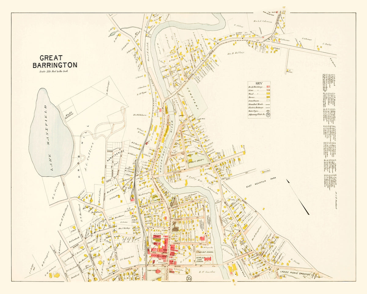 Preview of Vintage Map of Great Barrington, Massachusetts 1900