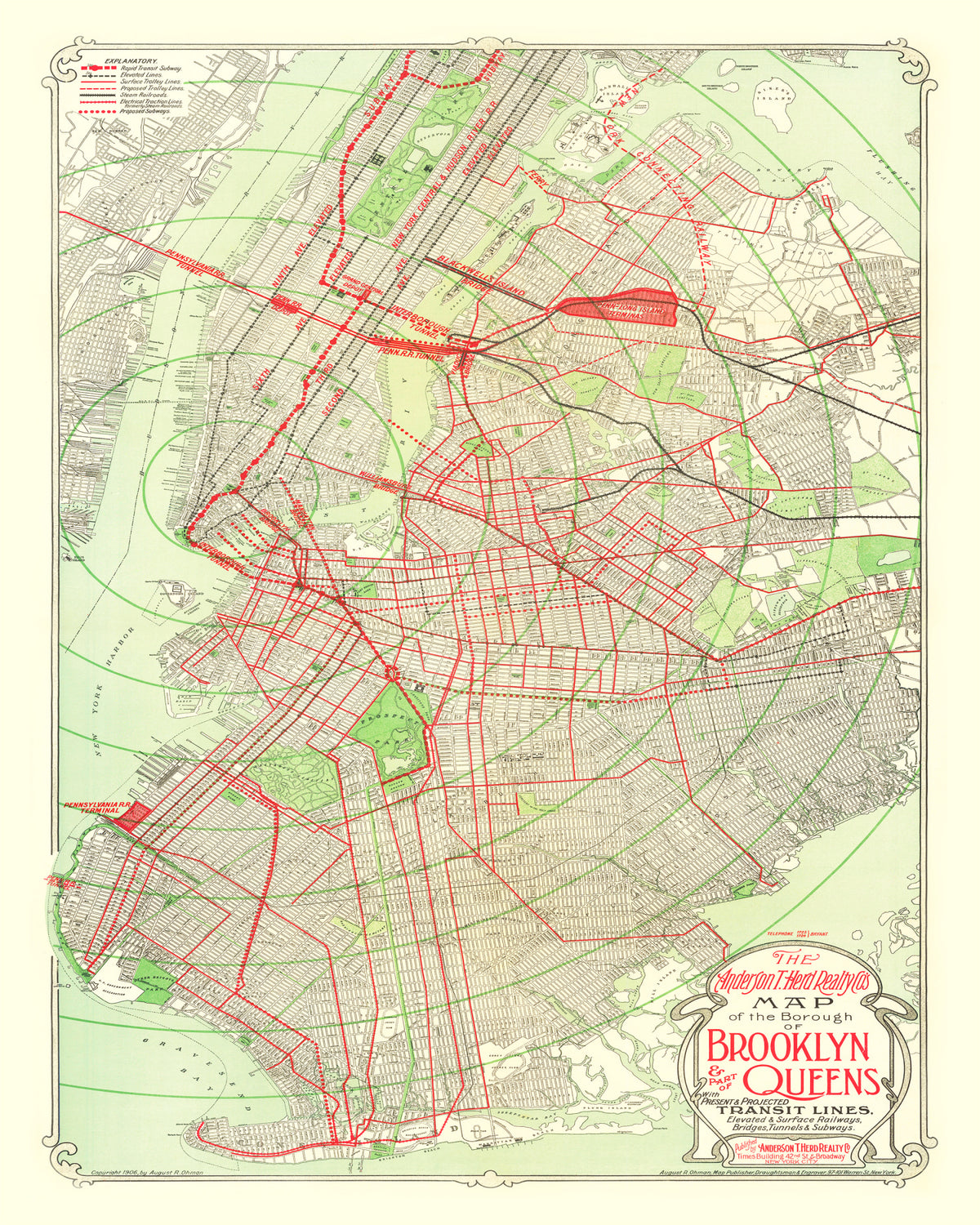 Preview of Vintage Map of Brooklyn, New York 1906
