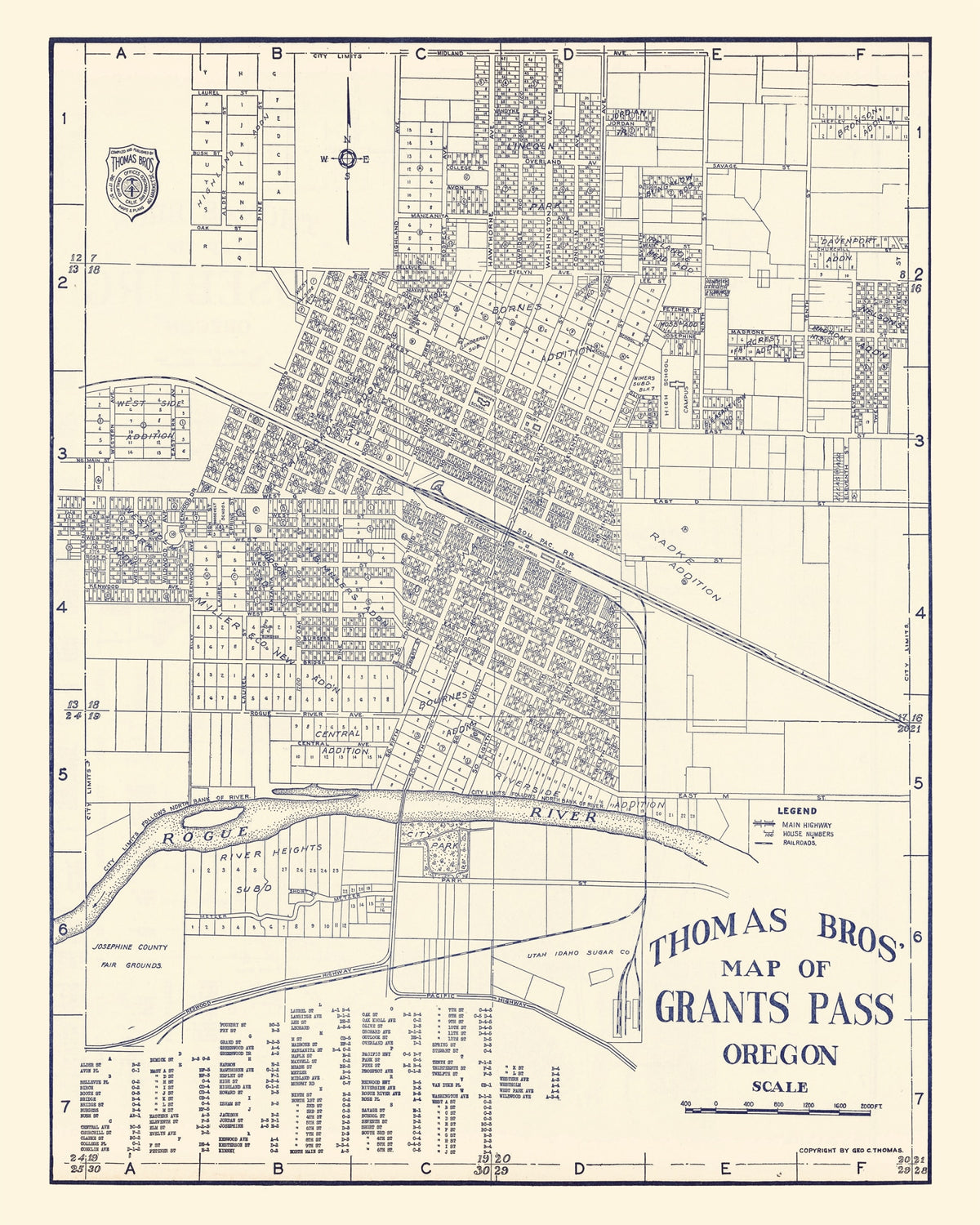 Preview of Vintage Map of Grant's Pass, Oregon 1920