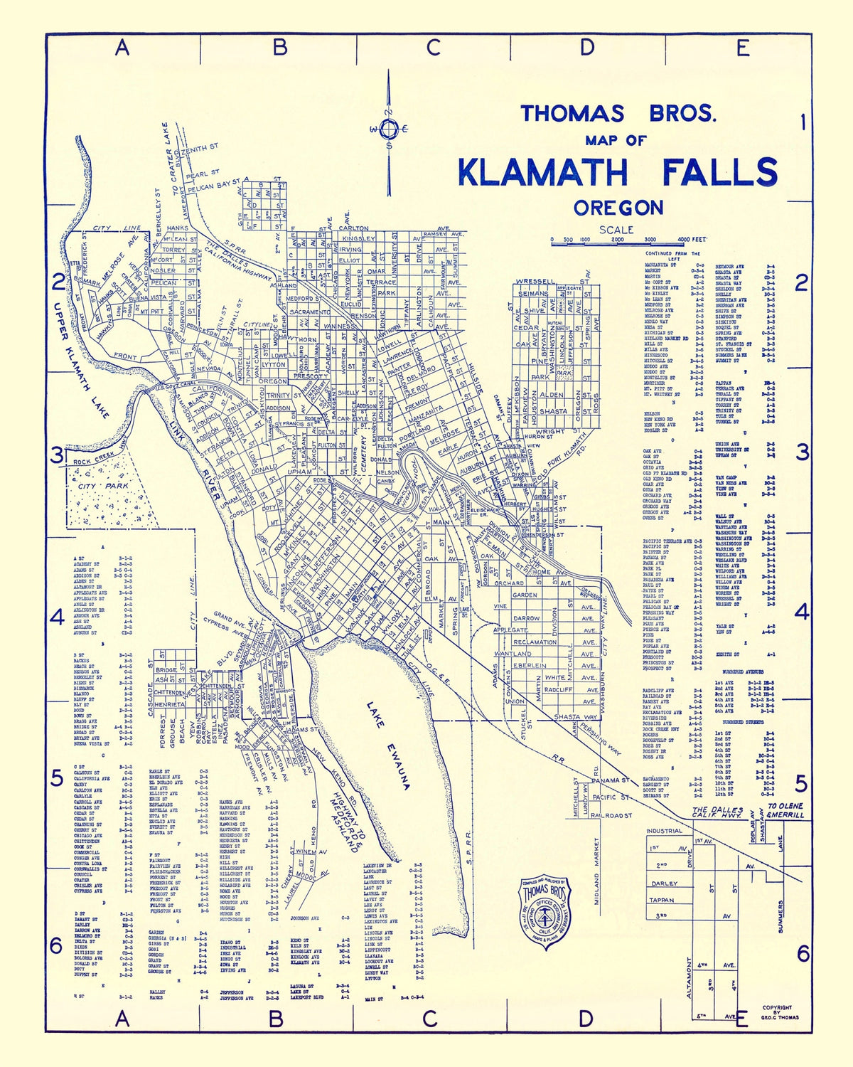 Preview of Vintage Map of Klamath Falls, Oregon 1920